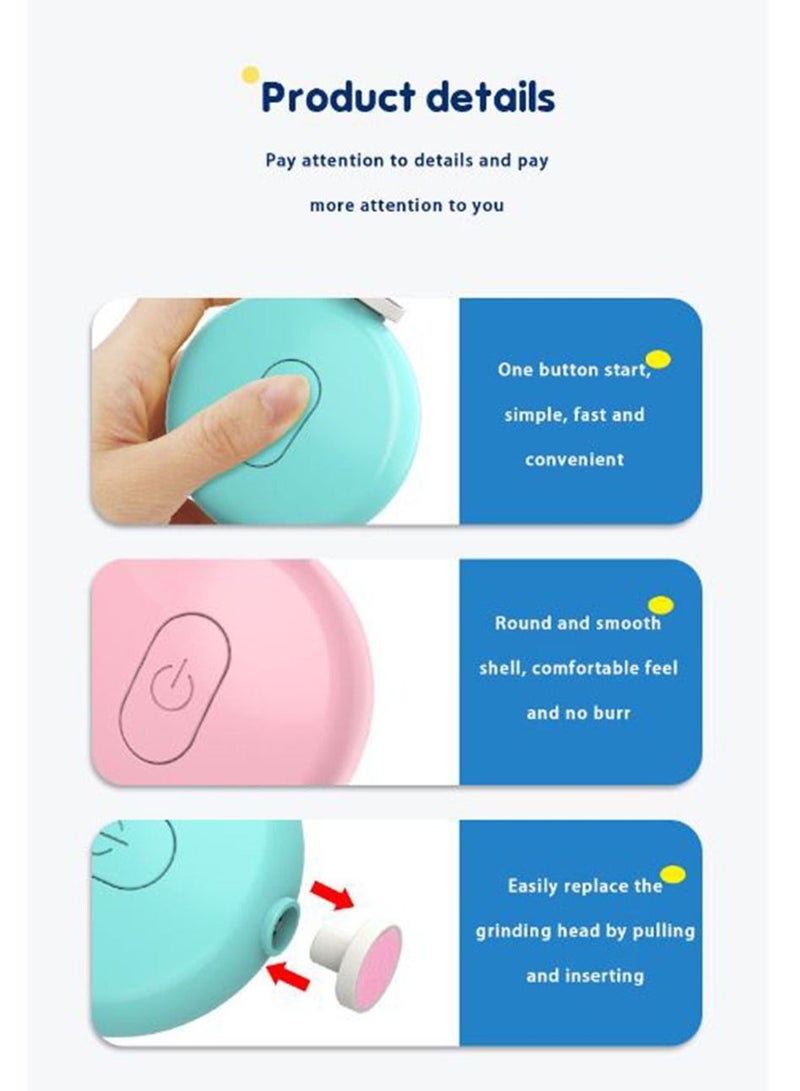 Filly Pink Electric Baby Nail Trimmer Nail Polisher Baby Nail Polisher Grinder Kit for Baby and Adults - Image 4