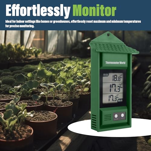 Thermometer World Digital Max Min Thermometer - Monitor Max and Min Temperatures with This Handy Greenhouse Thermometer Garden Accessories Easily Wall Mounted Maximum Minimum - Image 5