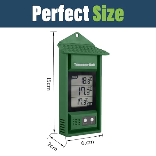 Thermometer World Digital Max Min Thermometer - Monitor Max and Min Temperatures with This Handy Greenhouse Thermometer Garden Accessories Easily Wall Mounted Maximum Minimum - Image 3