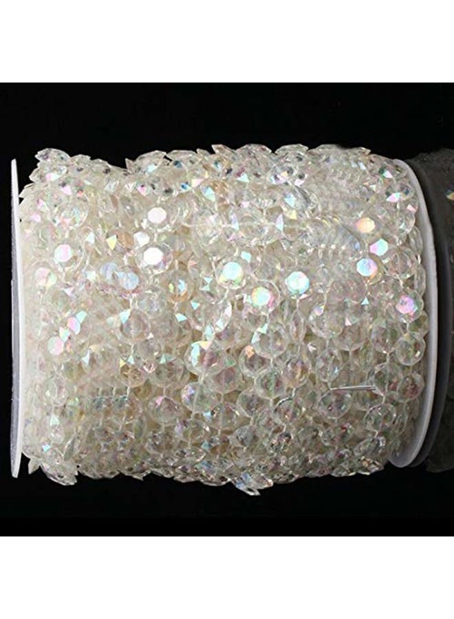 KUPOO Acrylic Clear Crystal Beads Diamond Garland Strands Rhinestone by Roll for DIY Doorway Beads String Curtain, Wedding, Birthday Party Decorations, Arts and Crafts Projects (2 Pack of 99 Ft/33 Yards) - Image 2