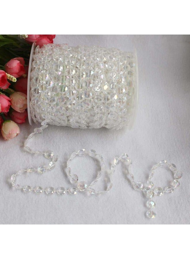 KUPOO Acrylic Clear Crystal Beads Diamond Garland Strands Rhinestone by Roll for DIY Doorway Beads String Curtain, Wedding, Birthday Party Decorations, Arts and Crafts Projects (2 Pack of 99 Ft/33 Yards) - Image 3