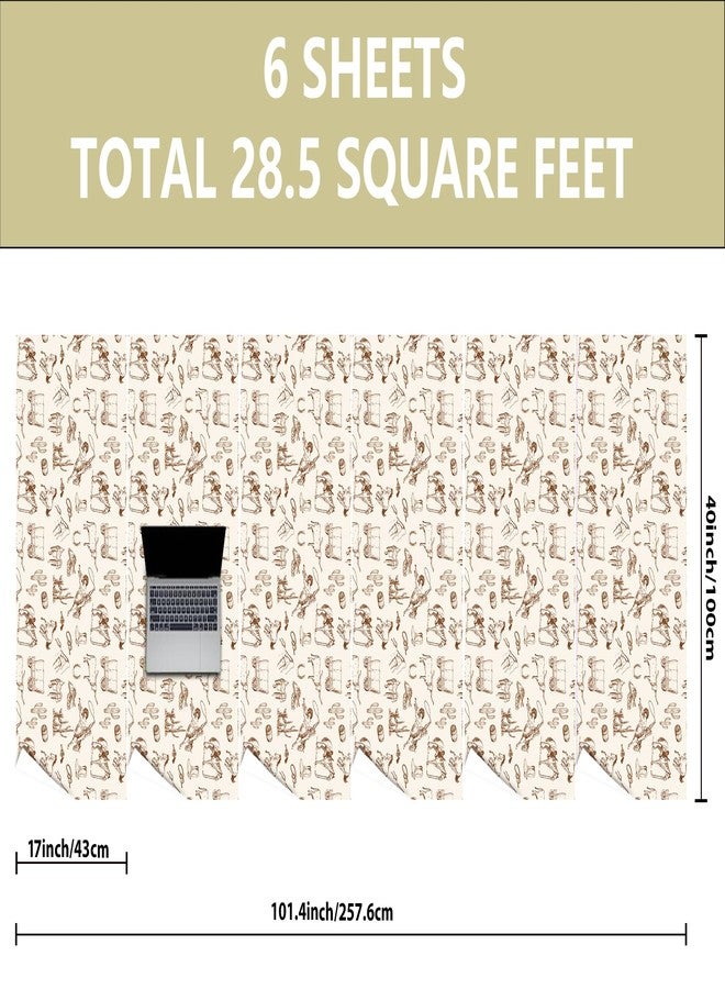 Vnaaem Western Cowboy Wrapping Paper Roll for Men Women Boys - Brown Wild West Style Design Gift Wrap Sheets for Holiday Winter Party DIY Craft Party(Total 28.5sq.ft) - Image 5