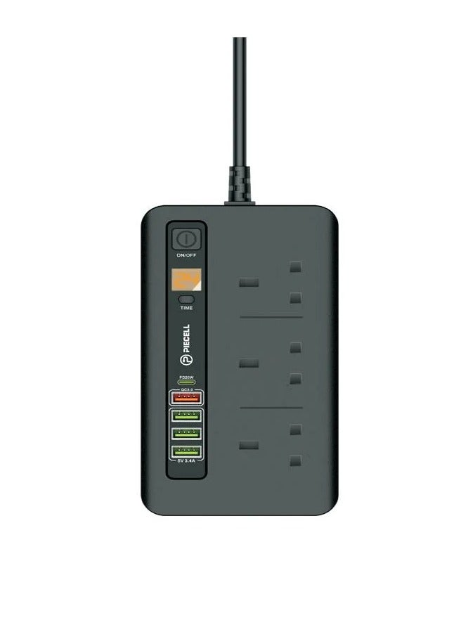 PIECELL 3-meter multi-purpose power extension cord with timer, 3000 watts - Image 1