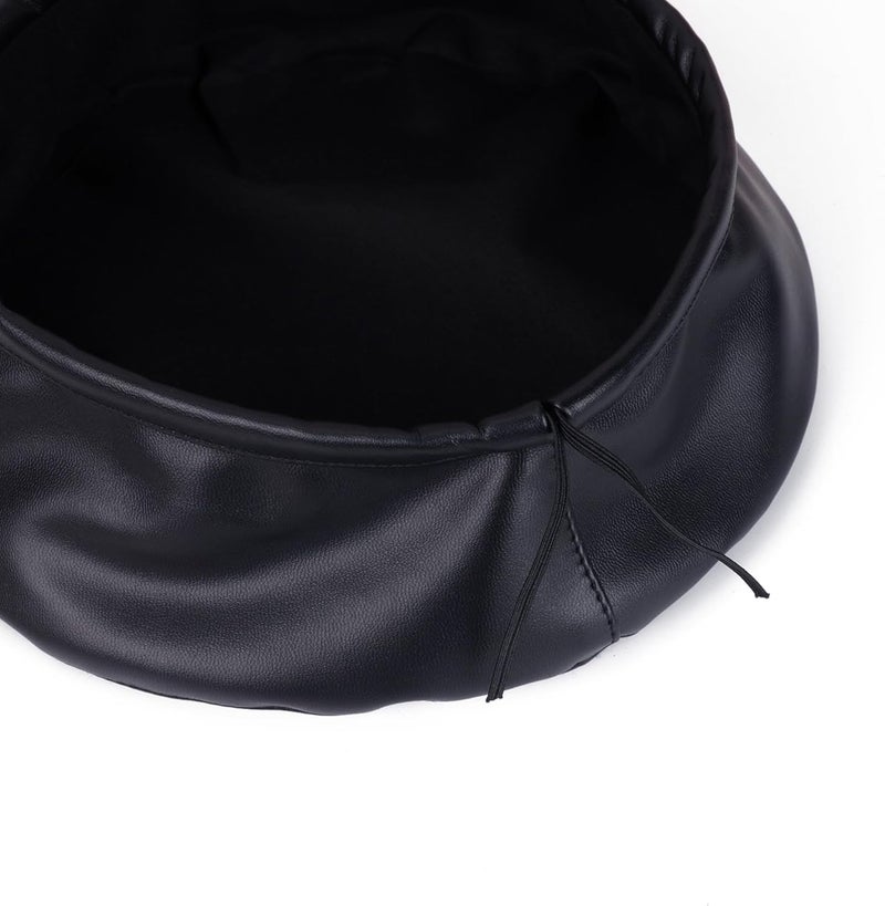 Umeepar Womens Classic Pu Leather French Beret Hat - Image 4