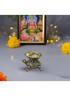 Ayas Craft Ayas craft Antique Creation Brass 15 Inch Tortoise Diya for Home Temple Puja Kachua Diya Lamp for Wealth Good Luck Oil Wick Deepak Deepam for Daily Pooja Mandir Home Office Puja 