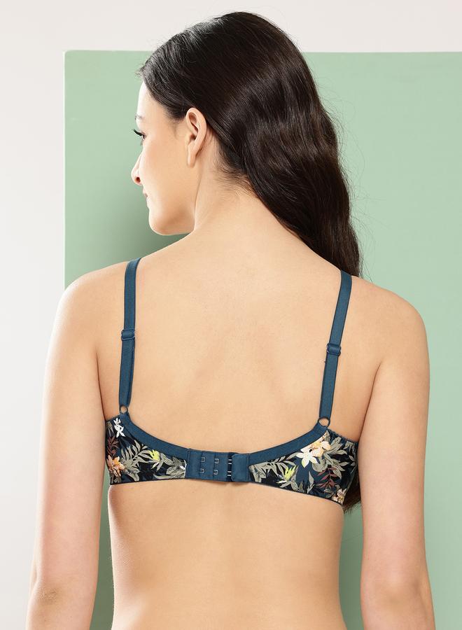 Leading Lady Teal Printed Lightly Padded Non Wired T-Shirt Bra - Image 3