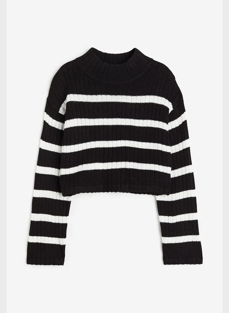 H&M Youth Stripe Rib Knit Top