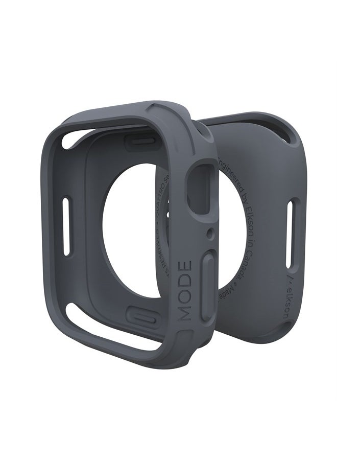 elkson - Compatible with Apple Watch 45mm Bumper Case, Quattro 2.0 Series Rugged Case for Apple Watch and iWatch Series 7, Military Grade Durable Protective Cover, Flexible Shock Proof, Grey - Image 1
