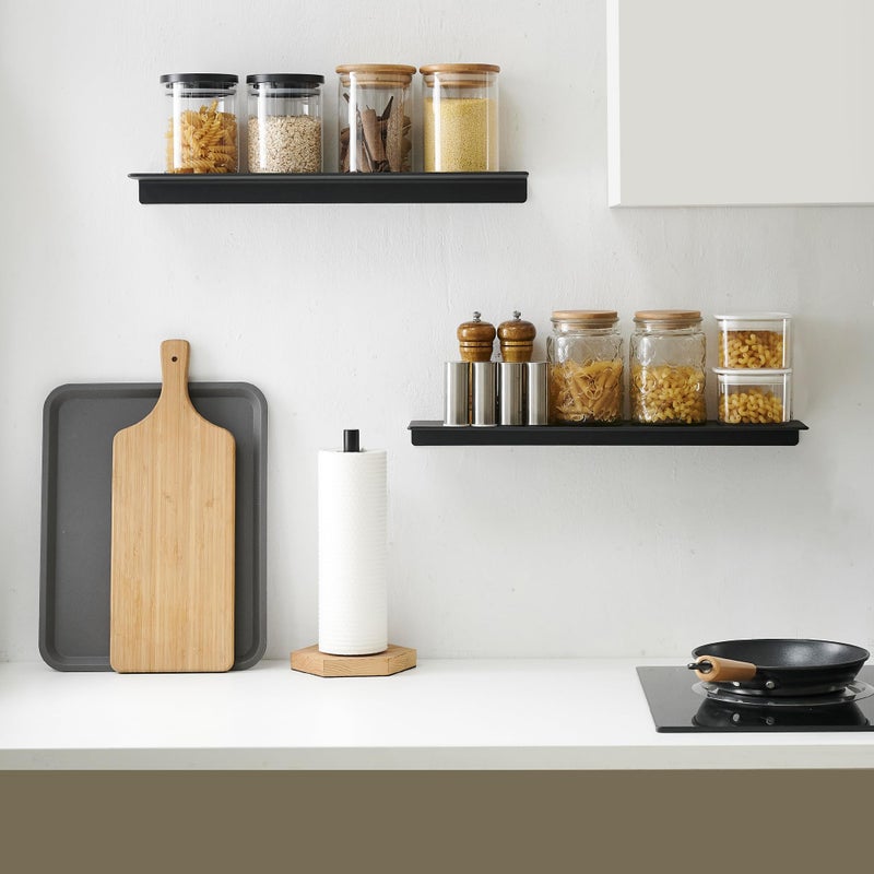 Joom Small Metal Wall Floating Shelf - Metal Wall Shelf, Black Floating Shelf, Small Bathroom Shelf, Display Shelves For Wall Storage (Black, 8Inch) - Image 5