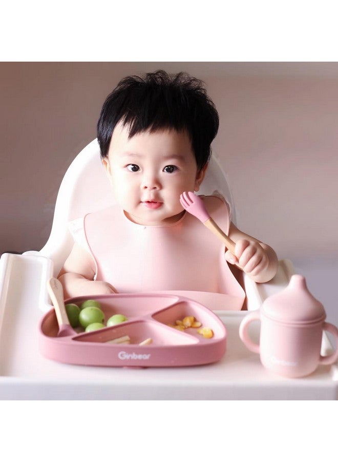 Ginbear Silicone Baby Spoons and Forks Self-feeding 12-18 Months, Soft-Tip Baby Flatware Sets, Toddler Feeding Utensils for Child, 4 Piece Set (Hazy Green/Almond) - Image 4