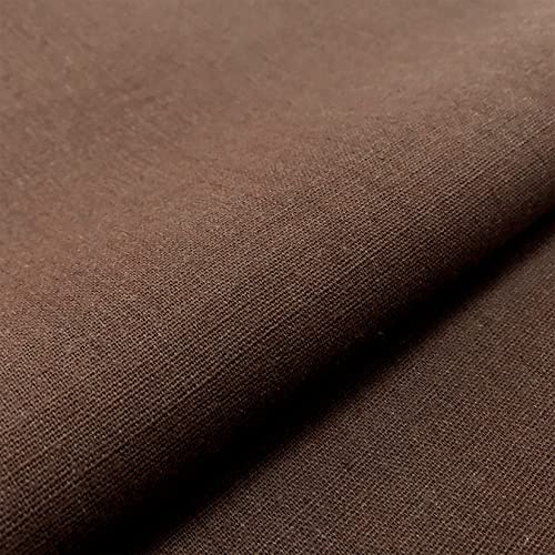 LOVOUS Linen Embroidery Fabric, Quilting Fabric Cloth Garments Crafts Accessories Square Embroidery Cloth, 20 by 62-Inch(Coffee) - Image 1