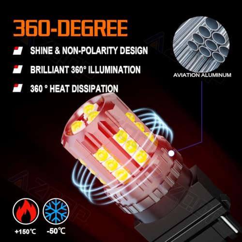 AZQOP 3157 4057 LED Brake/Tail Light Bulbs For Ford F150 F250 F350 2000 2001 2002 2003 2004 2005 2006 2007 2008 2009 2010 2011 2012 2013 2014 2015 2016 2017 2018 2019 2020, 300% Brightness, Plug&Play, 2PCS - Image 5