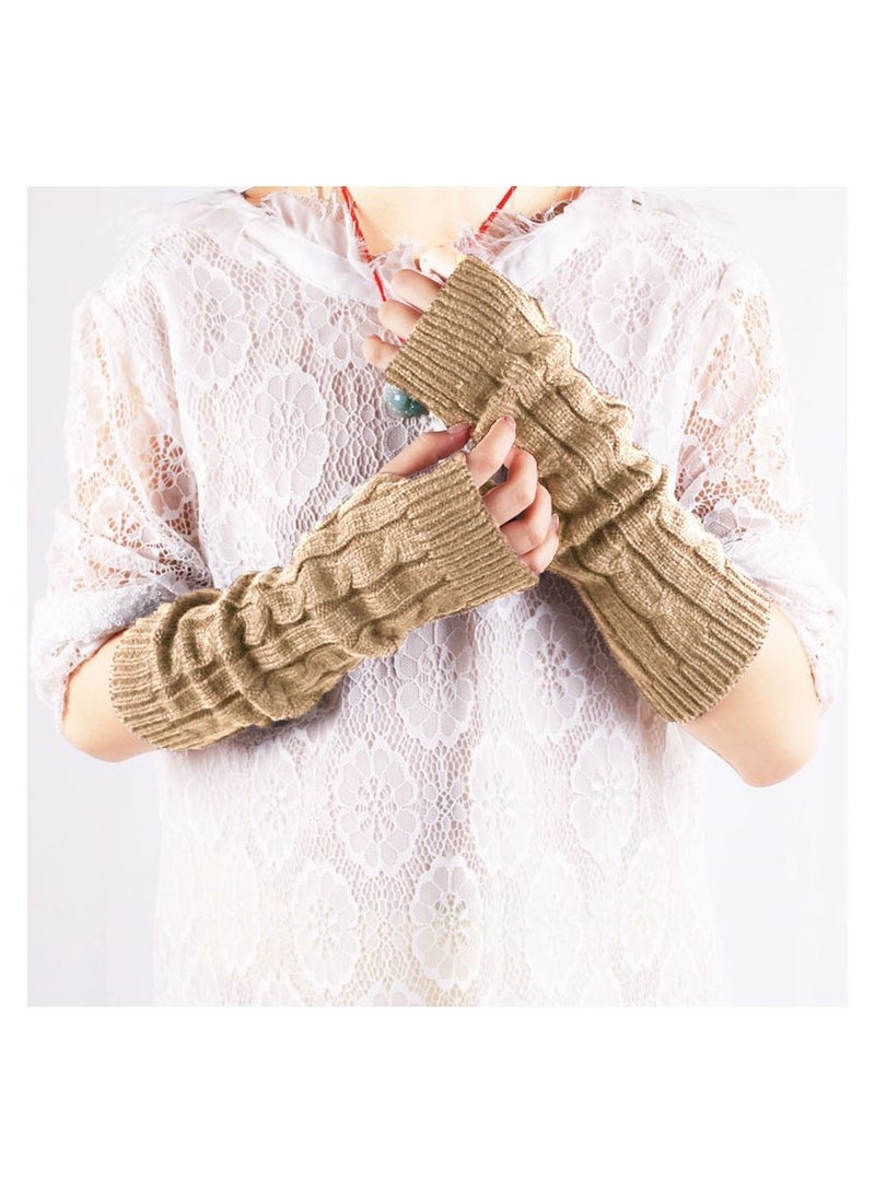 Loquat Fingerless Cotton Polyester Gloves Sleeves 