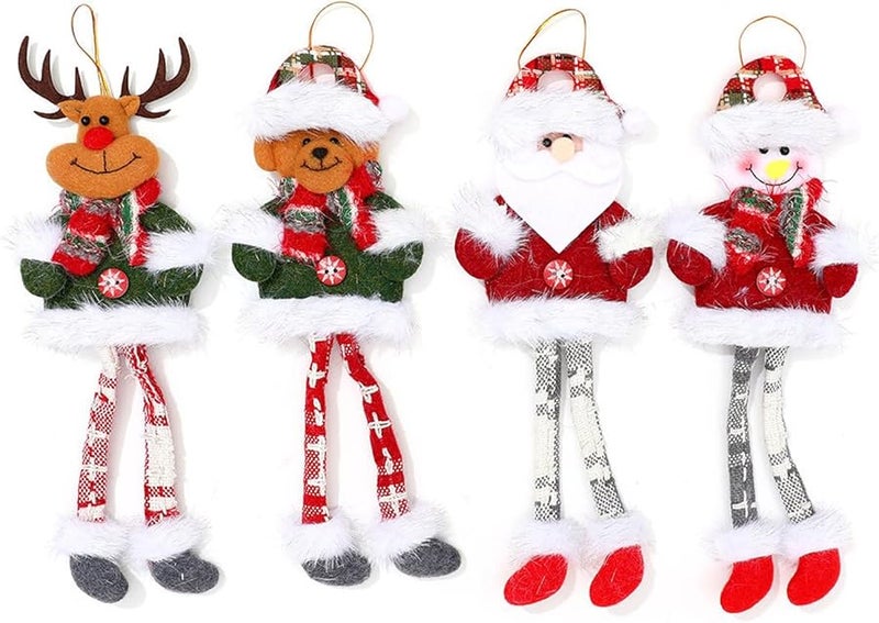 Swingable Christmas Doll Decorations Santa Snowman Deer Bear Figure With Hanging Rope Easy Install - Image 5