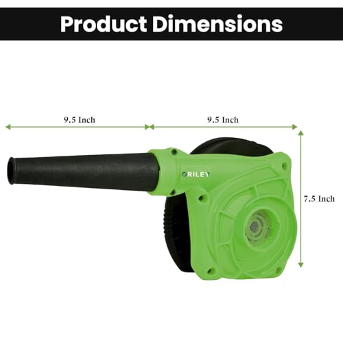 ORILEY 700W Electric Leaf Blower Garden Dust Cleaner 16000 RPM Suction 510 GMS Airfoil Dirt Extraction 210km/h Airflow with Unbreakable Body & Glossy Finish for Snow (Green/Black, 1Pc) - Image 3