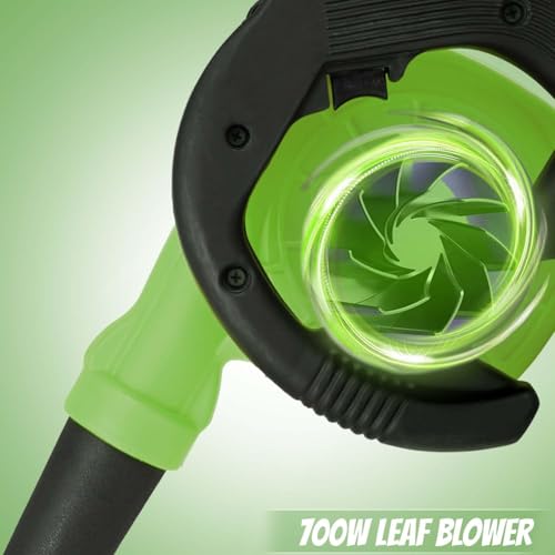 ORILEY 700W Electric Leaf Blower Garden Dust Cleaner 16000 RPM Suction 510 GMS Airfoil Dirt Extraction 210km/h Airflow with Unbreakable Body & Glossy Finish for Snow (Green/Black, 1Pc) - Image 5