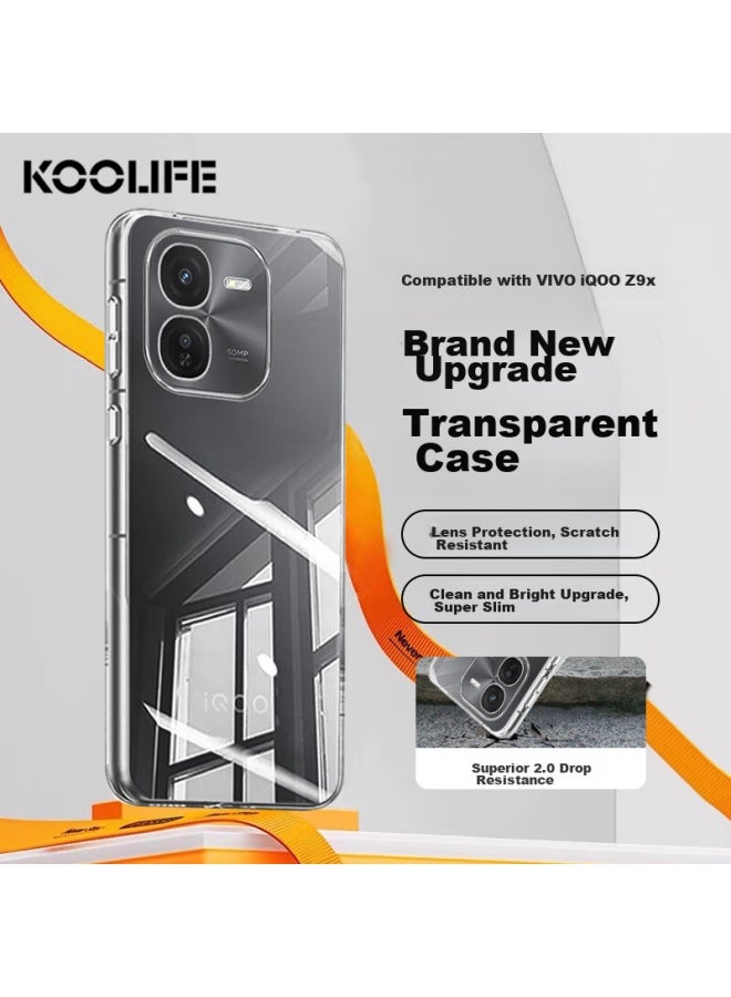 Koolife Phone Case For Iqoo Z9x, Protective Cover For Vivo Iqoo Z9x, Full Lens Protection, Simple Skin-friendly Transparent Soft Case, Fingerprint-resistant Back Cover - Image 1