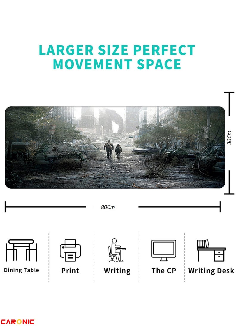 Large Gaming Mouse Pad with Superior Micro Weave Cloth Extended Desk Mousepad with Stitched Edges Non-Slip Base Water Resist Keyboard Pad For Gamer And Office Home TLO 128