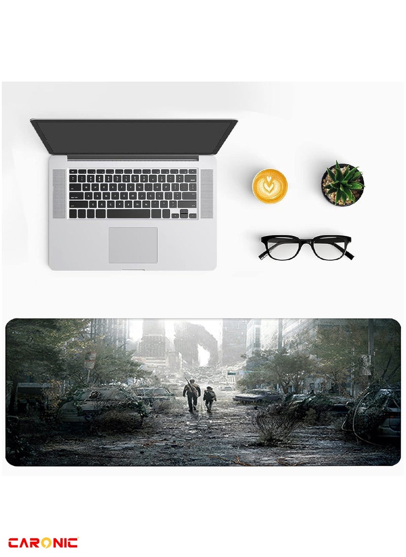 CARONIC Large Gaming Mouse Pad with Superior Micro Weave Cloth Extended Desk Mousepad with Stitched Edges Non-Slip Base Water Resist Keyboard Pad For Gamer And Office Home TLO 128  - Image 4
