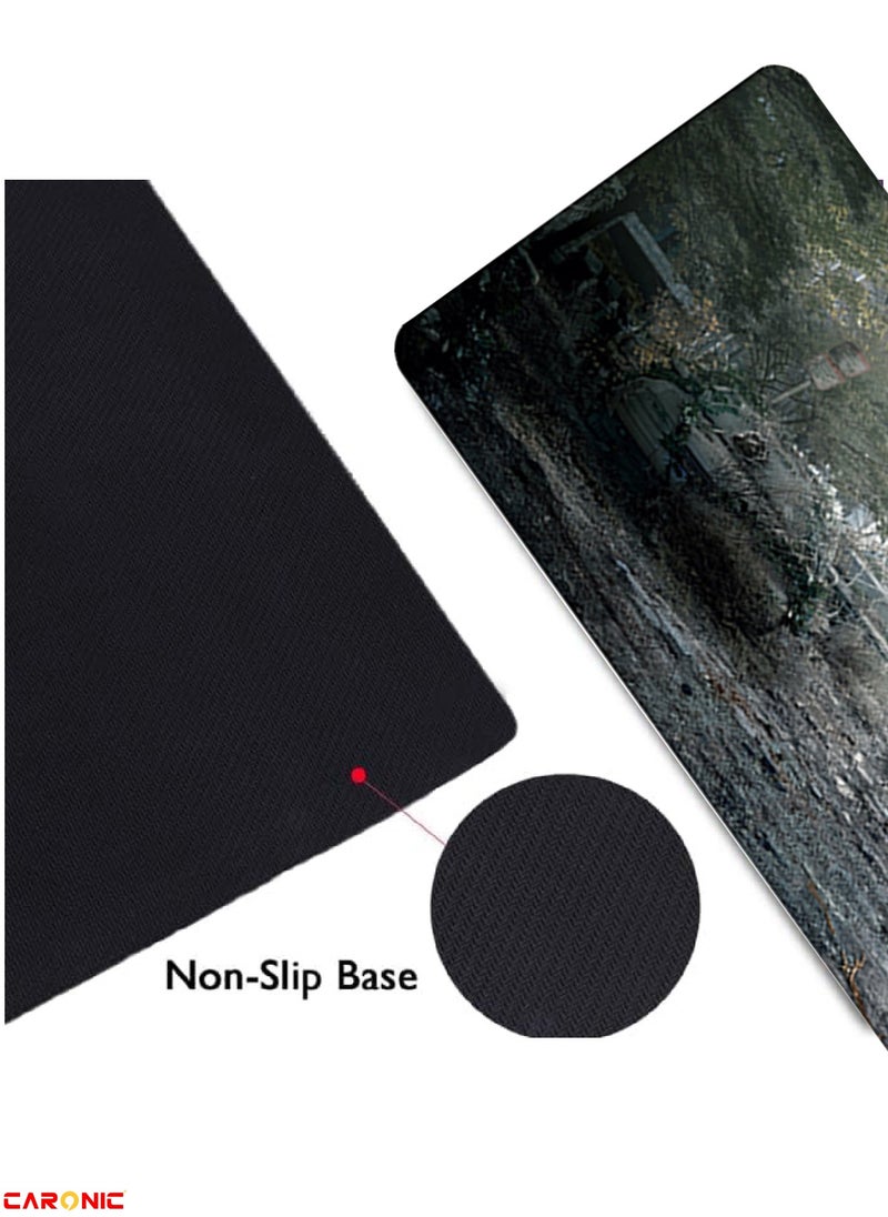 Large Gaming Mouse Pad with Superior Micro Weave Cloth Extended Desk Mousepad with Stitched Edges Non-Slip Base Water Resist Keyboard Pad For Gamer And Office Home TLO 128