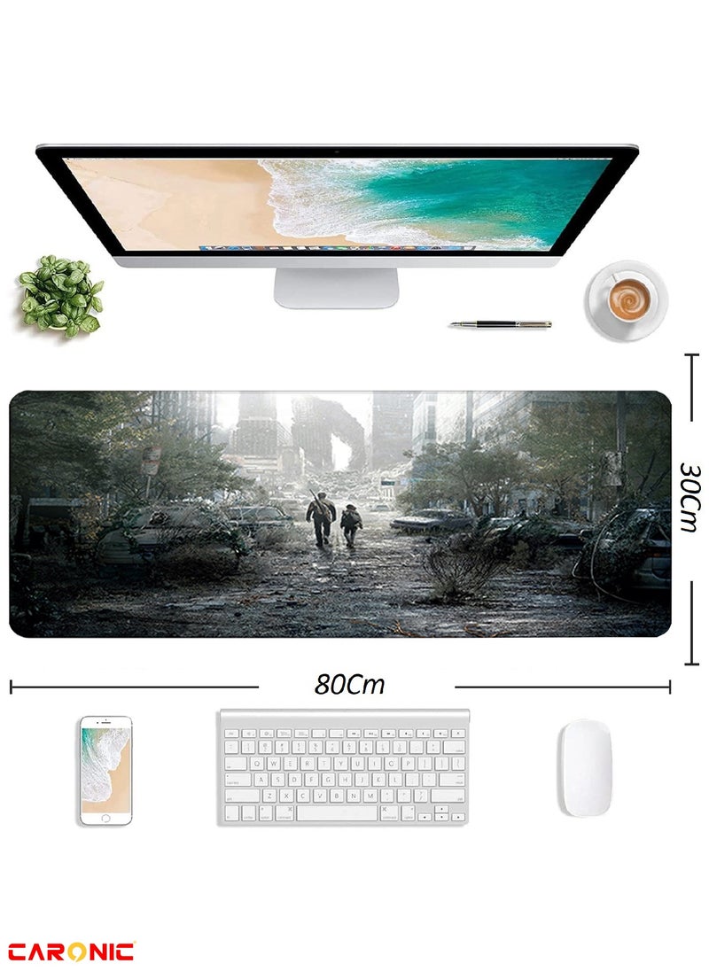 CARONIC Large Gaming Mouse Pad with Superior Micro Weave Cloth Extended Desk Mousepad with Stitched Edges Non-Slip Base Water Resist Keyboard Pad For Gamer And Office Home TLO 128  - Image 3