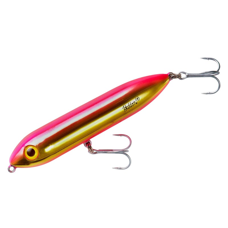 Heddon Super Spook Topwater Fishing Lure for Saltwater and Freshwater, Gold/Pink, Super Spook Jr (1/2 oz) - Image 1