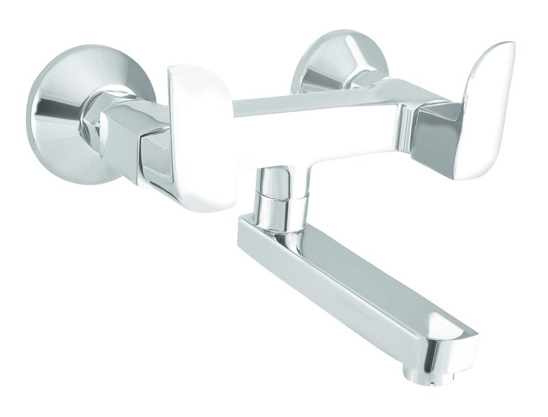 10X Brass Wall Mixer QR-4511 Non-Telephonic for Bathroom/Wall Mounted Chrome Plated - Image 2