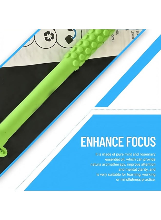 3-PCS Essential Oil Breather，Breathable Silicone Chew Stick，Decompression Creative Respirator, Relieve Tension and Stress and Improve Concentration