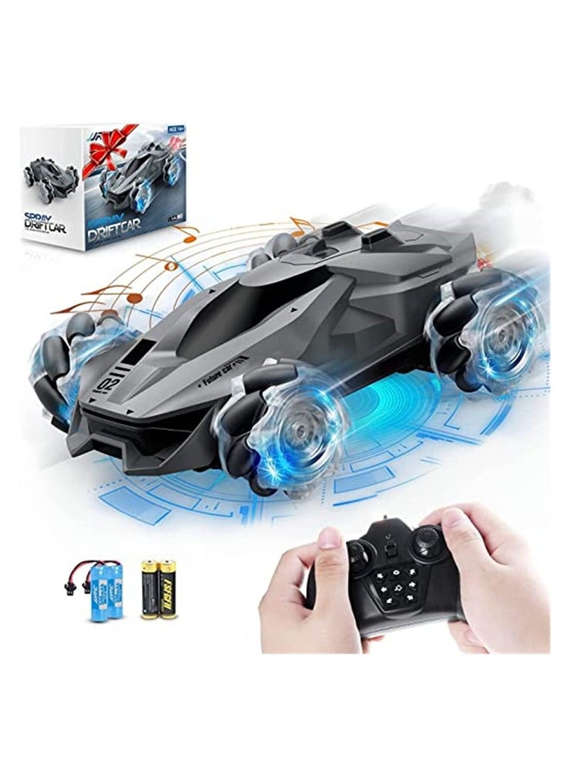 Loquat Remote Control Car for Kids 2.4GHz Electric RC Stunt 360° Rotation Lateral Walking and Spray Exhaust 4WD High Speed Off Road with LED Light Music - Image 1