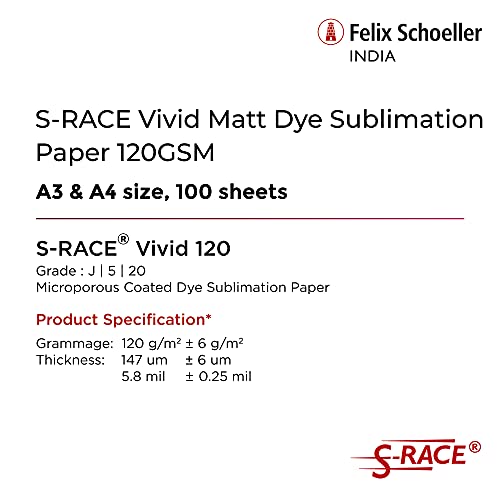 S-RACE: Vivid Dye Sublimation Paper 120 GSM (A3 size, 100 sheets, Pack of 1) Instant Dry, Heat Transfer Paper for Mug Printing, Mobile cases, Polyester clothes, T-shirts, Keychains & Other Ceramics - Image 3