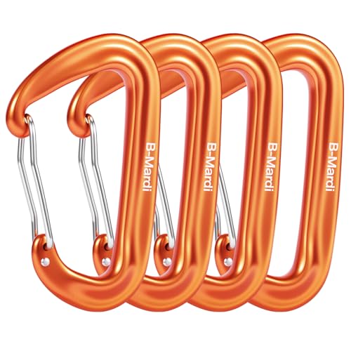 B-Mardi Carabiner Clips Heavy Duty 12kN (2697 lbs)-Lightweight Locking Carabiners for Camping, Hiking, Hammock, Dog Leash Harness, Outdoor and Gym etc, Keychains& Utility - Image 1