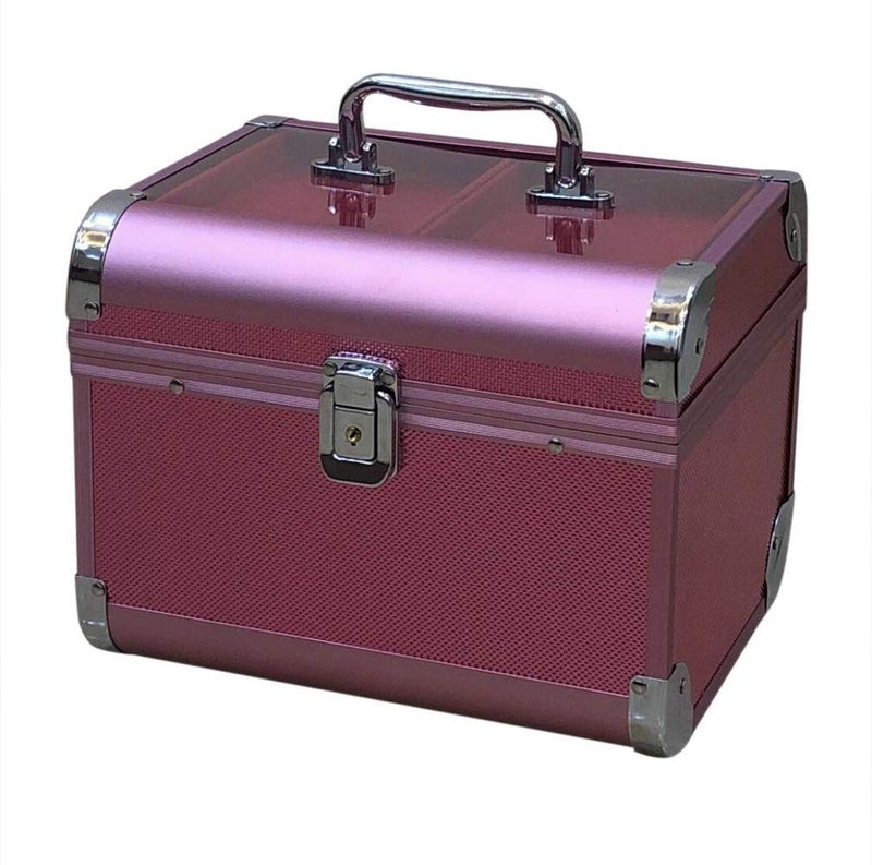 Adson Professional Beauty Makeup Cosmetic Vanity Case/Box (Rose Pink Colour) - Image 1