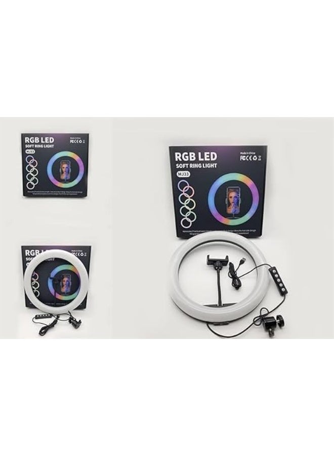 MUNTAQI RGB LED Soft Ring Light MJ33 with Tripod Stand & Phone Holder – 10" Dimmable Beauty Ringlight with 26 RGB Modes, 3 Color Temperatures, Remote Control for Makeup, Vlogging, TikTok, YouTube - Image 5