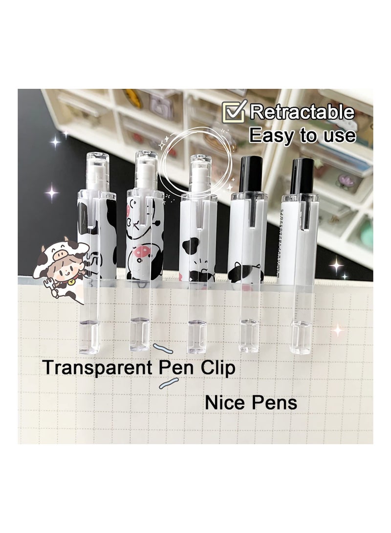 SYOSI Cute Pens Kawaii 0.5mm Black Ink Gel Pens Fine Point Smooth Writing Ballpoint for Office School Supplies Nice Fun Gifts for Kids Girls Women Pens for Journaling, Pack of 6pcs (Little Milky Cow) - Image 3