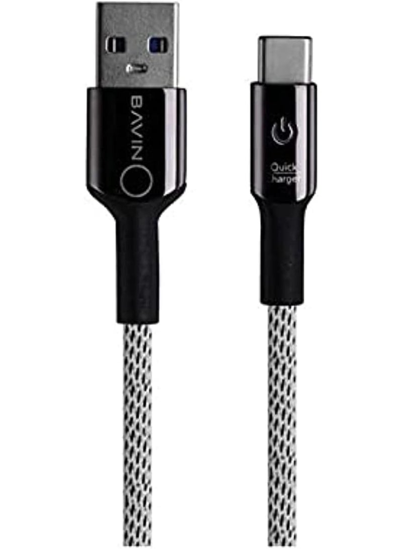 Bavin CB-157 Quick Charging Auto Disconnect Nylon Braided Cable 2.4A for USB To Type-C - Image 1