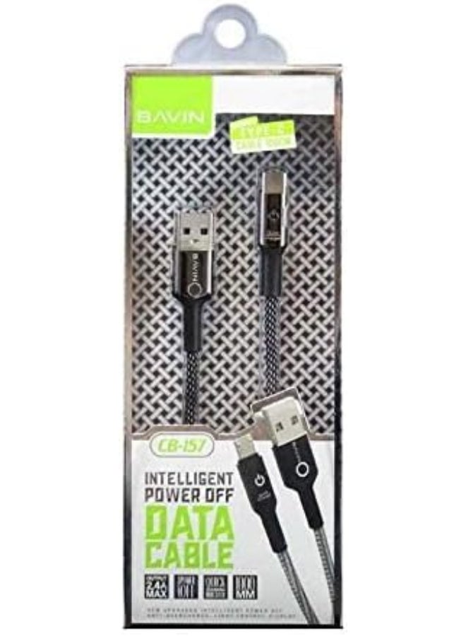 Bavin CB-157 Quick Charging Auto Disconnect Nylon Braided Cable 2.4A for USB To Type-C - Image 3