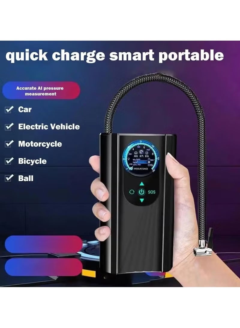 إم دي اتش إل مضخة نفخ إطارات السيارة اللاسلكية المحمولة بشاشة رقمية ذكية مع شحن سريع وشريحة ذكية دقيقة لقياس الضغط - Image 3