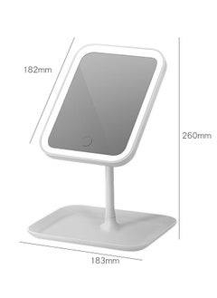 ZCM-HAPPY Square LED Makeup Mirror – Touch Adjustable Lighting Desktop Dressing Table Mirror Square Base  - Image 2
