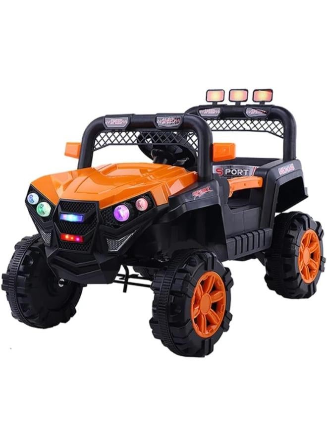 سيارة كهربائية ملونة وممتعة للأطفال. (أصفر)