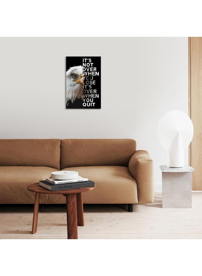KAWAHONE Inspirational Canvas Wall Art It’S Not Over When You Lose It’S Over When You Quit Eagle Poster Canvas Print - Image 3