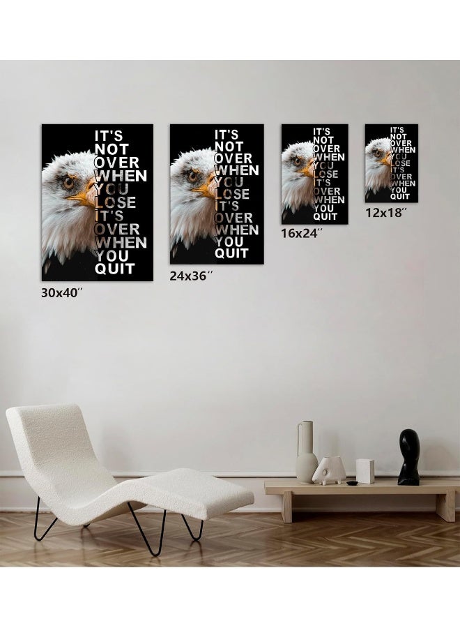 KAWAHONE Inspirational Canvas Wall Art It’S Not Over When You Lose It’S Over When You Quit Eagle Poster Canvas Print - Image 5