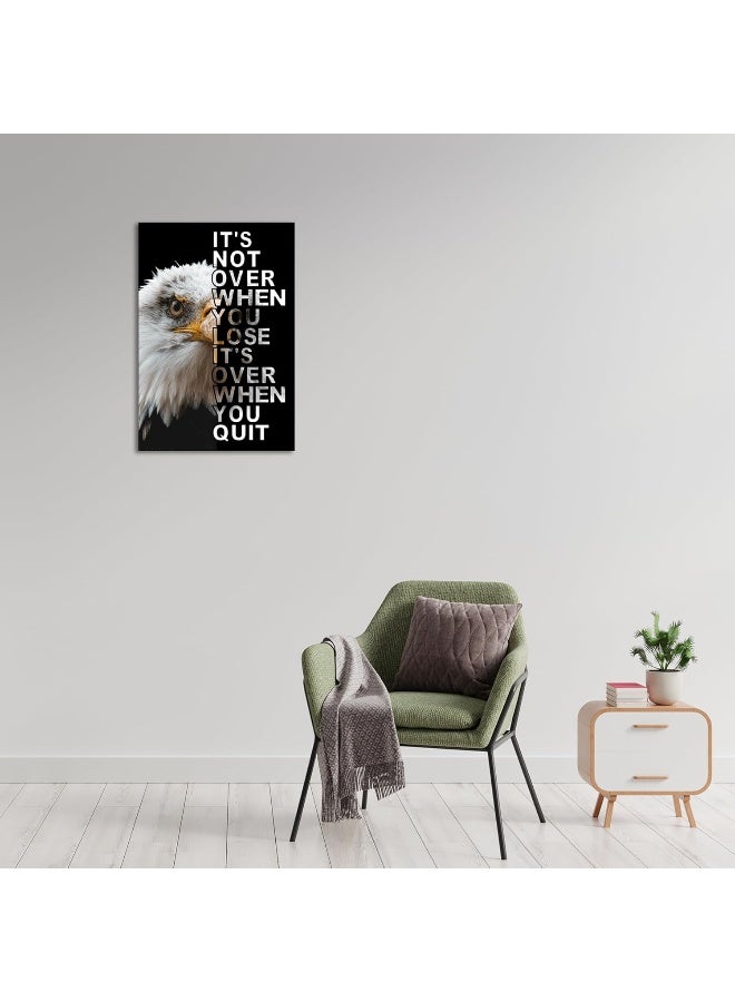 KAWAHONE Inspirational Canvas Wall Art It’S Not Over When You Lose It’S Over When You Quit Eagle Poster Canvas Print - Image 4