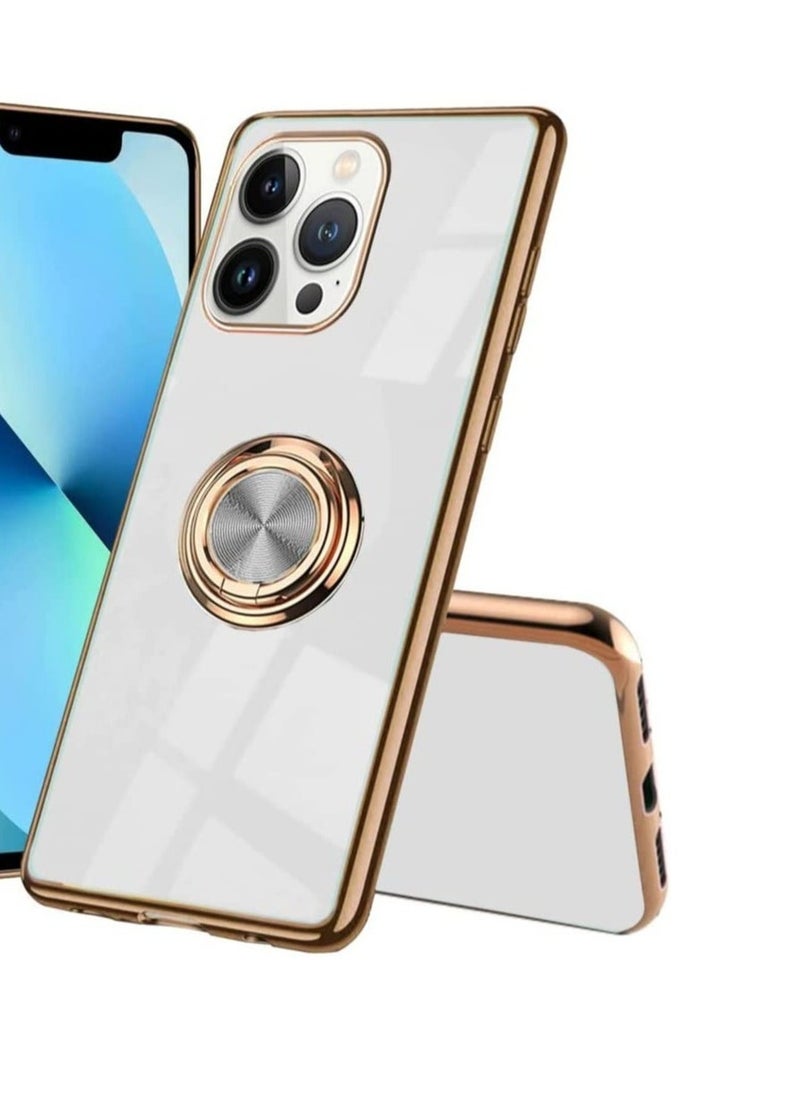 Raxoom Luxury Silicone TPU Shockproof Ring Holder Kickstand Slim Plated Phone Case Cover designed for iPhone 12 Pro - Image 1