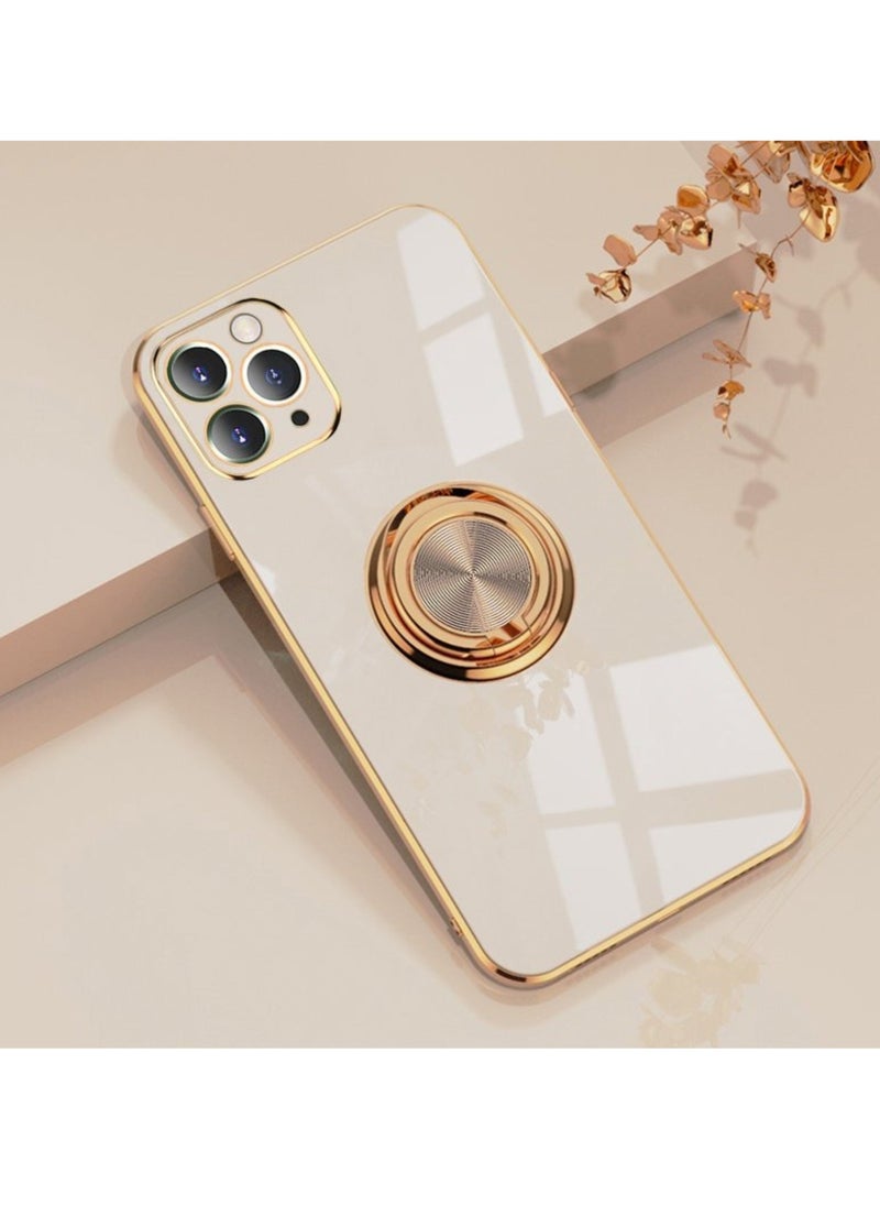 Raxoom Luxury Silicone TPU Shockproof Ring Holder Kickstand Slim Plated Phone Case Cover designed for iPhone 12 Pro - Image 4