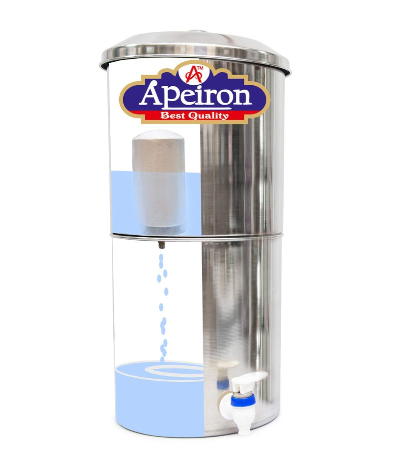 Apeiron Purifier Water Filter With 3 Candle - 27 Litre, Activated Carbon, Silver - Image 3