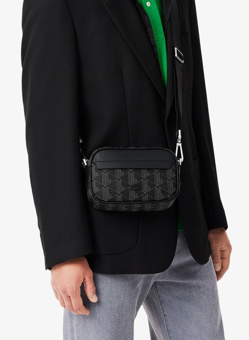 لاكوست حقيبة ساتشل وعبر الجسم الصغيرة للرجال - سوداء - Image 2