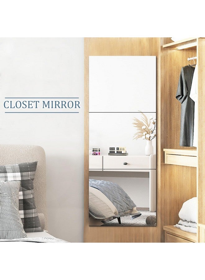 JUNEBRUSHS JUNEBRUSHS 3 Pack Self Adhesive Acrylic Mirrors, 20 x 24 Inch Full Length Mirror Tiles,Frameless Mirror Sheets Wall Stickers for Wall Mounted Make Up Gym Workout - Image 4
