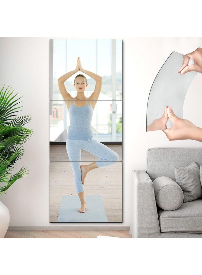 JUNEBRUSHS JUNEBRUSHS 3 Pack Self Adhesive Acrylic Mirrors, 20 x 24 Inch Full Length Mirror Tiles,Frameless Mirror Sheets Wall Stickers for Wall Mounted Make Up Gym Workout - Image 1