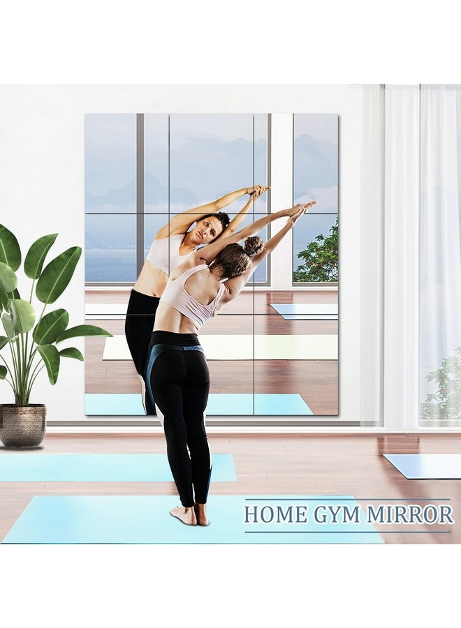 JUNEBRUSHS JUNEBRUSHS 3 Pack Self Adhesive Acrylic Mirrors, 20 x 24 Inch Full Length Mirror Tiles,Frameless Mirror Sheets Wall Stickers for Wall Mounted Make Up Gym Workout - Image 3