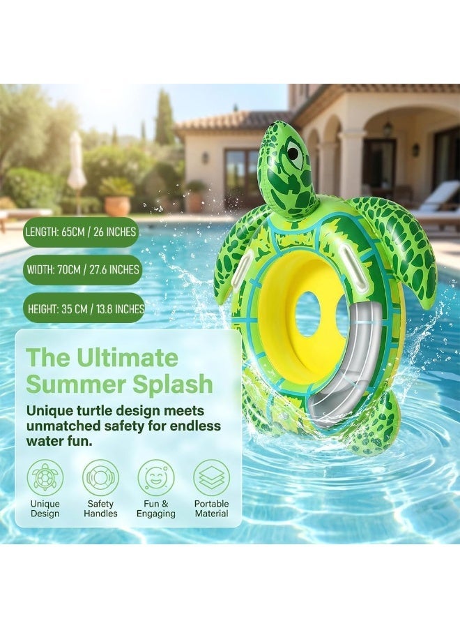 Salab Inflatable Pool Float -Kids Swim Ring, Summer Water Lounger for Swimming Pools | Lightweight Portable Inflatable Swimming Hoop Children, Inflatable Swimming Ring, Sea Turtle Swimming Hoop Perfect for Floating - Image 2